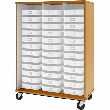 I.D. SYSTEMS 67'' Tall Maple Mobile Open Storage Cabinet with 36 3 1/2'' Trays 80274Z67073 538274Z67073